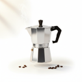 Kaffinated Kat Stovetop Moka Pot 6-cup polished aluminum