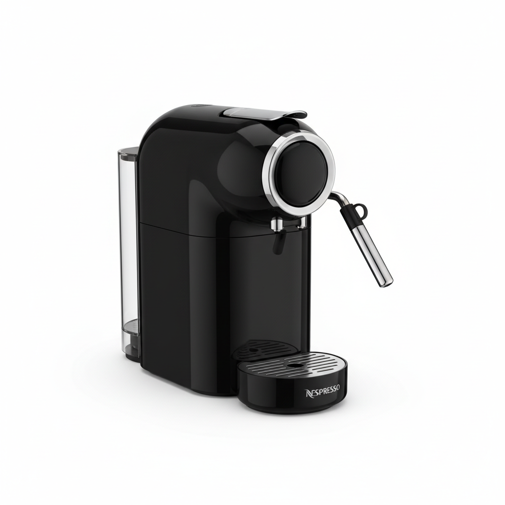 Kaffinated Kat Nespresso Coffee and Espresso Maker black chrome