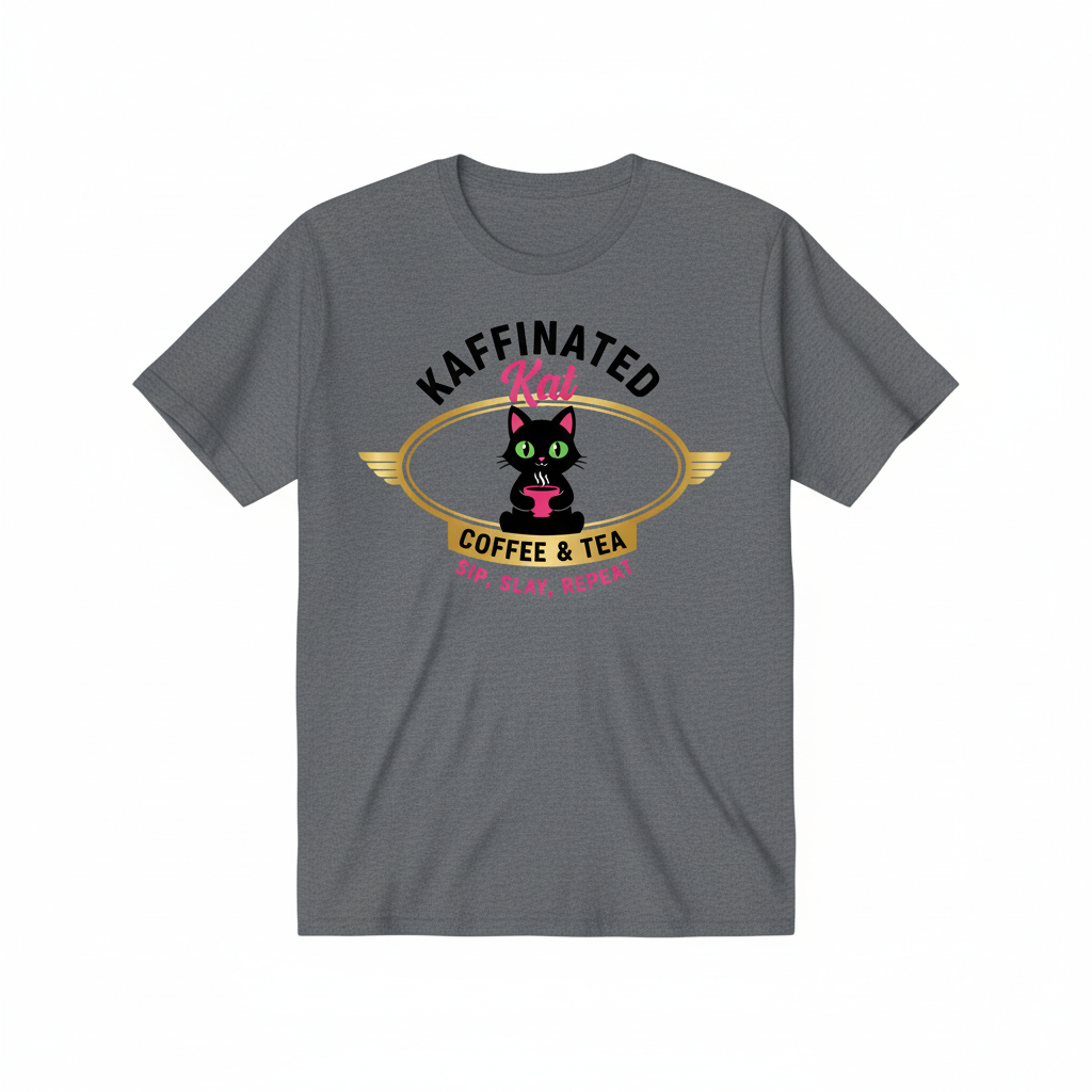 Kaffinated Kat Gray T-Shirt