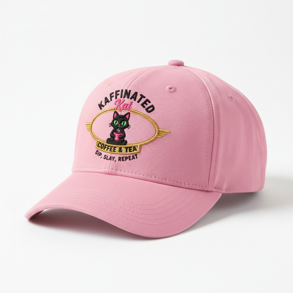 Kaffinated Kat Pink Cap