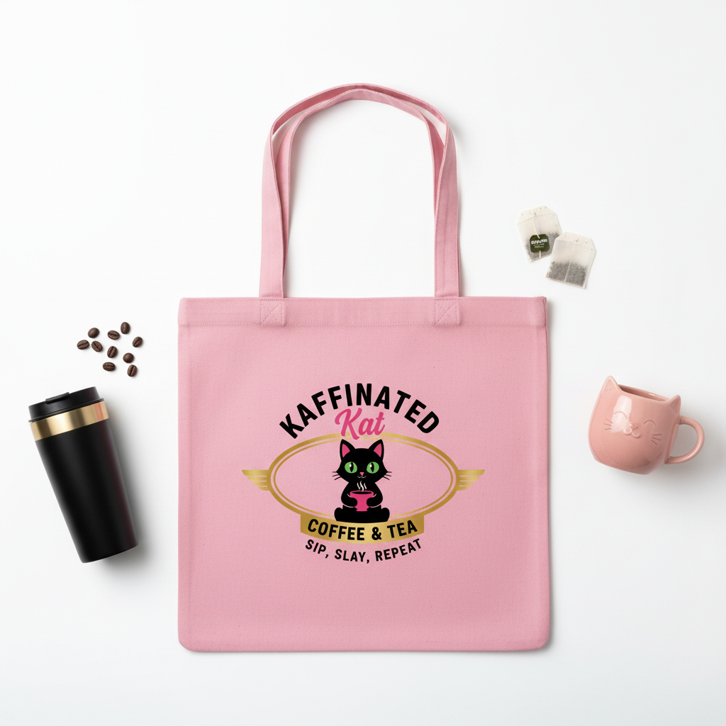 Kaffinated Kat Pink Tote